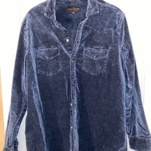 Lucky brand navy suede button down